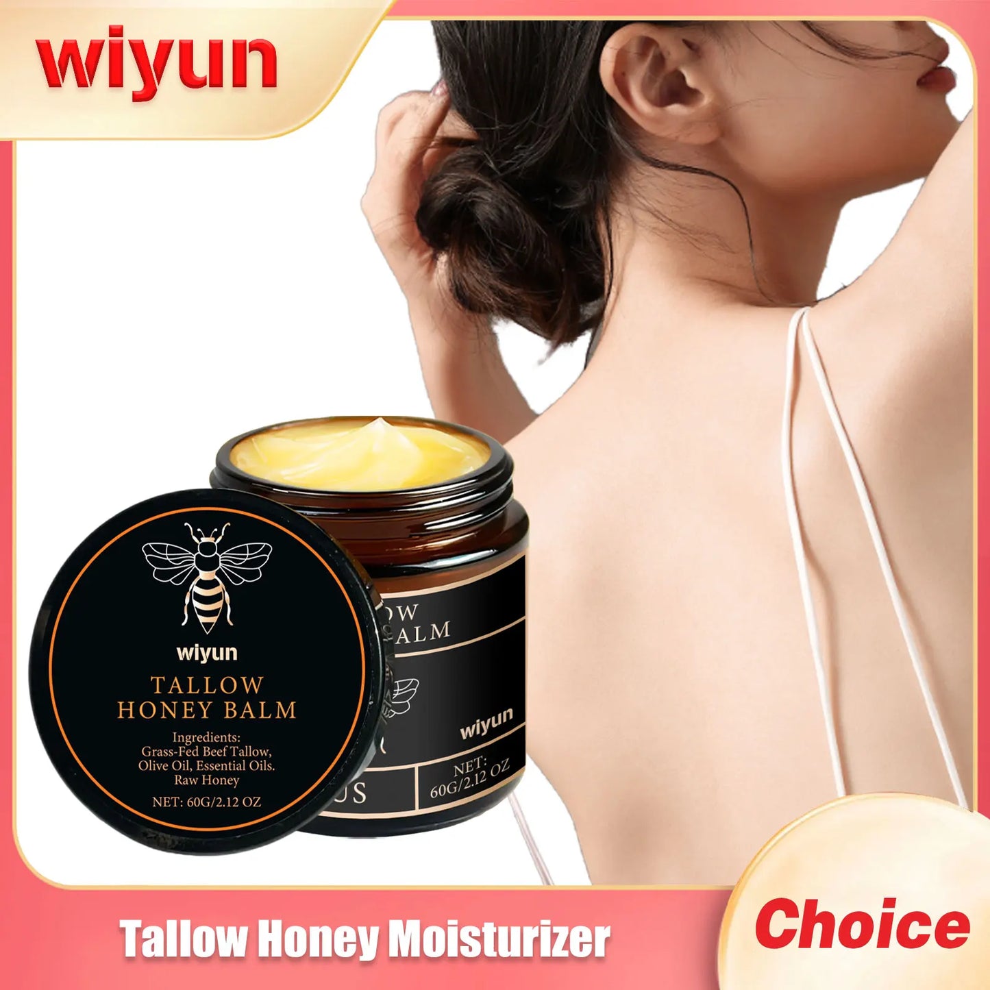WIYUN Beef Tallow Honey Face Cream – Moisturizing & Brightening