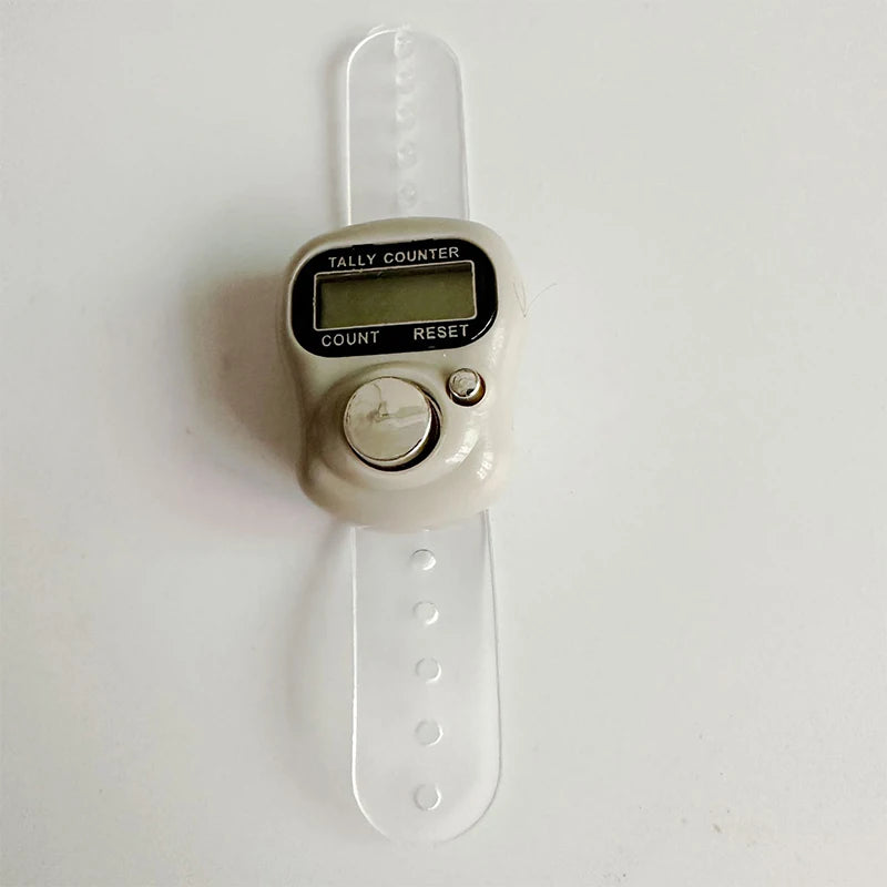 Versatile Mini Finger Counter Compass LED Electronic Handheld Tally Counter Clicker Counter Ring 0-99999 Peaceful Pleasures Health and Wellness White Grey