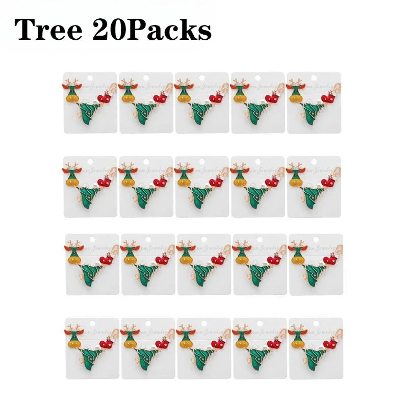 Christmas Brooch Pins – Santa, Elk & Snowflake | 1–20 PCS