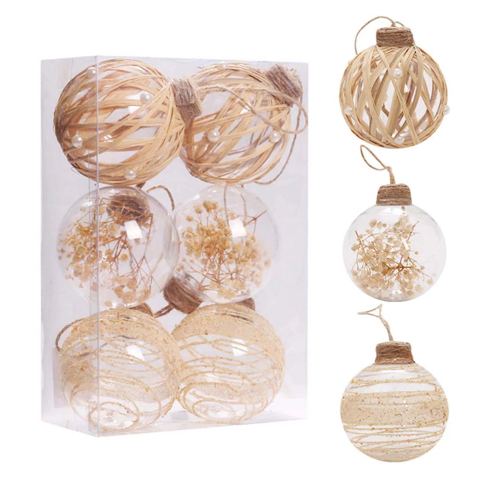 Shatterproof Clear Xmas Ball Set Farmhouse Xmas Tree Decoration Hanging Balls Suitable for Weddings Engagements Peaceful Pleasures Health and Wellness 2 2
