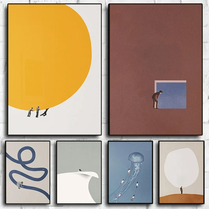 Abstract Modern People Philosophy Canvas Wall Art Print | Decor