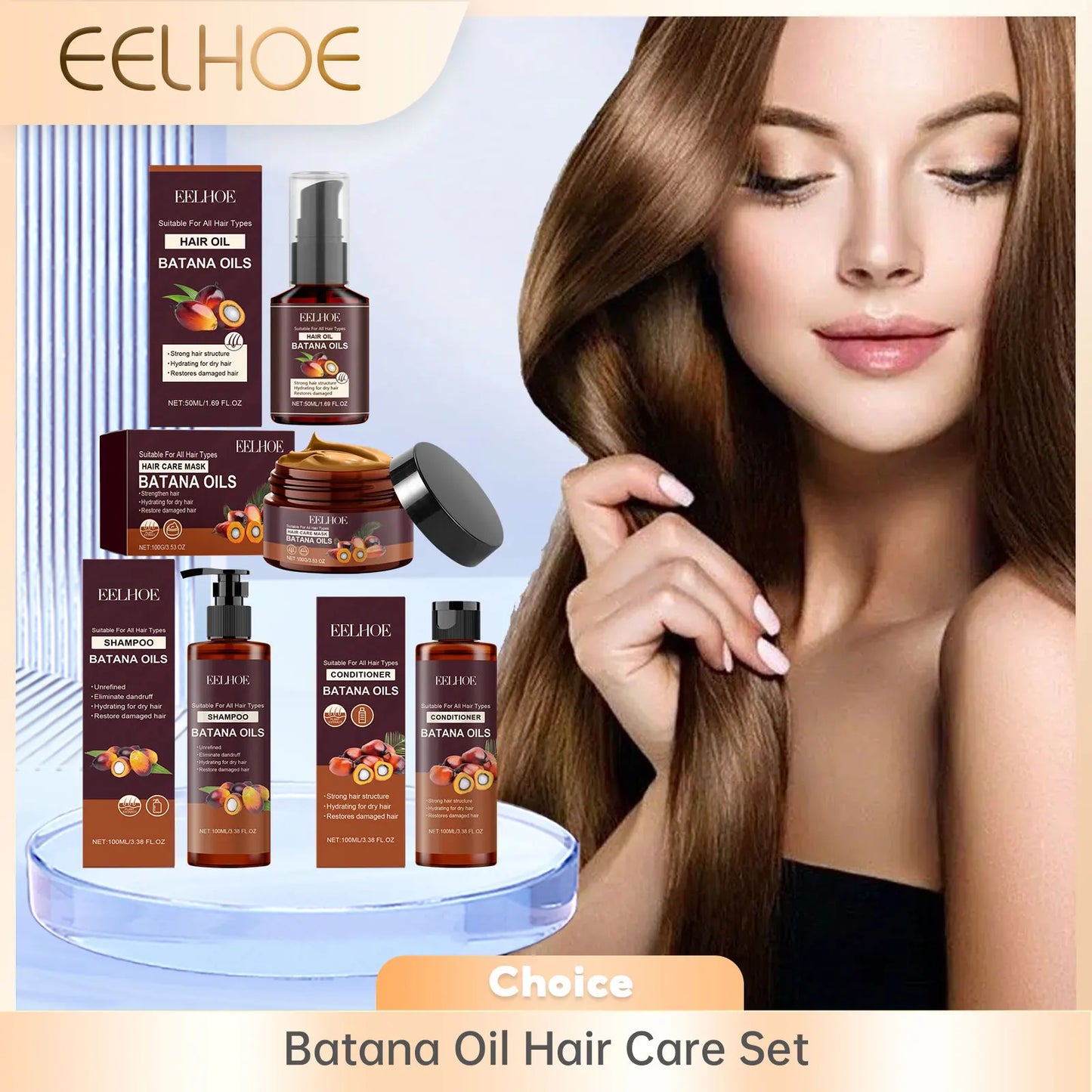 EELHOE Batana Oil Hair Care Set – Nourish & Strengthen Hair