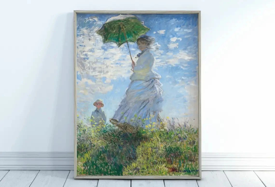 Modern Abstract Landscape Wall Art Famous Monet Canvas Painting Nordic Poster Print Picture for Living Room Home Decorative Gift Peaceful Pleasures Health and Wellness
