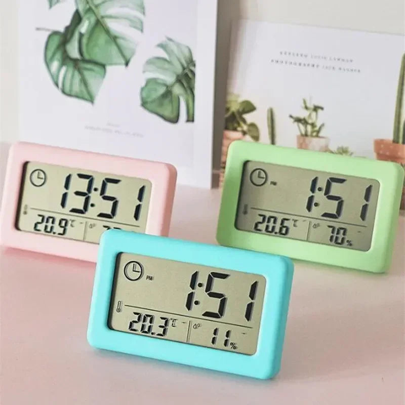 12/24 Hours Wall Clock Thermometer Digital Table Clock Hygrometer Electronic Product Desk Watches Decorate Mini Electronics Home Peaceful Pleasures Health and Wellness