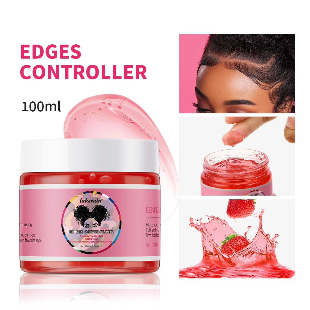Strong Edge Control Hair Gel Thick Edges Wax Styling Gel Non-Greasy Non-Flaking No White Cast Long Lasting Supports All Hair Typ Peaceful Pleasures Health and Wellness