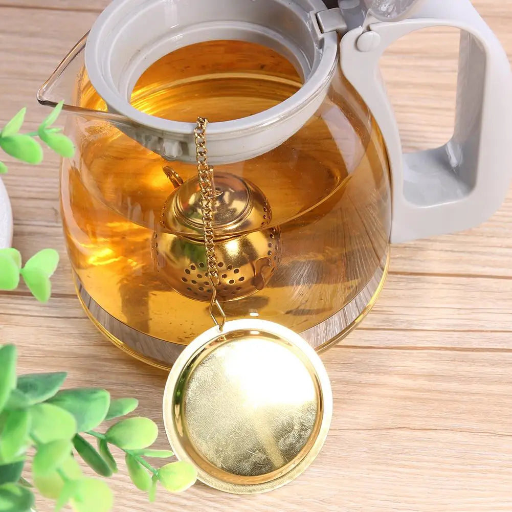 Gold Stainless Steel Tea Infuser – Mug, Cup & Pitcher Use Kitchen Accessories Peaceful Pleasures Health and Wellness