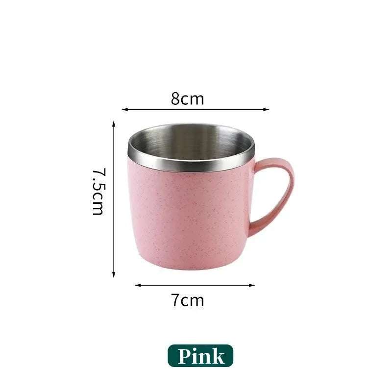 Double-Wall Stainless Steel Insulated Mug – Anti-Scald, Shatterproof, with Handle for Coffee, Tea & Milk