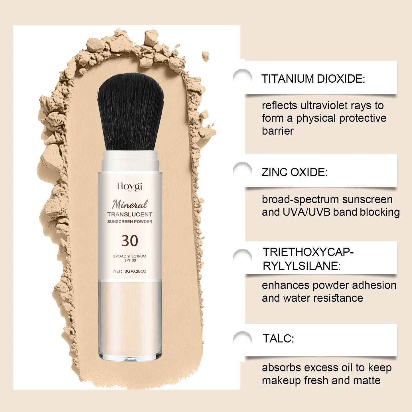 Hoygi Setting Powder – Oil Control Loose Powder & Spin Brush