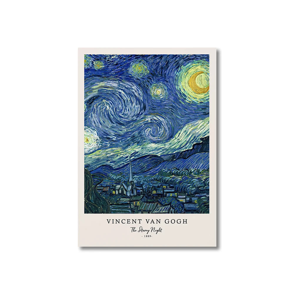 Vincent Van Gogh Writings Canvas Prints Painting Posters Great Work The Starry Night Poster Wall Art Living Room Bedroom Decor Peaceful Pleasures Health and Wellness CJ50904 55x75cm