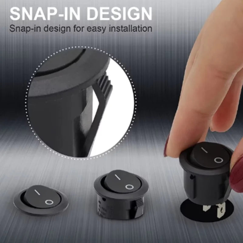 6Pcs Mini Rocker Switch 12 Volt ON Off Toggle Switch with Pre-Wired 6A/250V 10A/125V AC 12V DC Electrical Switches for DIY Apply Peaceful Pleasures Health and Wellness