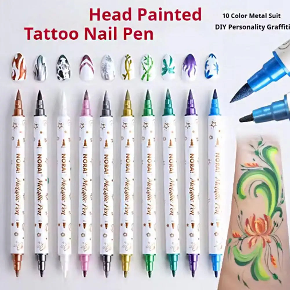 10-Color Temporary Tattoo Pen Set – DIY Body & Face Art