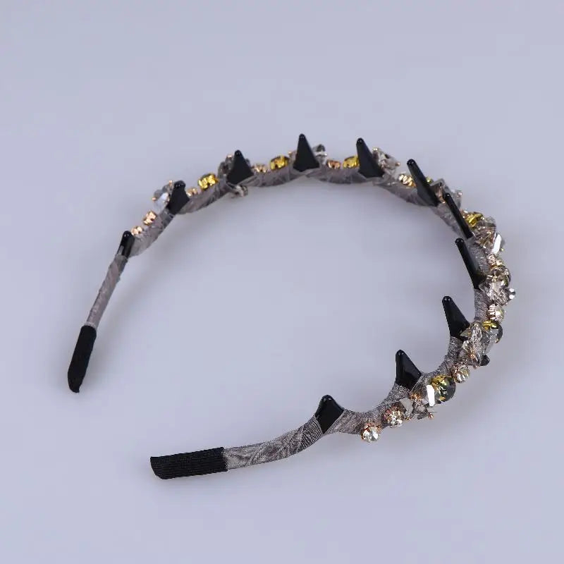 Korean Crystal Rhinestone Headband – Luxury Non-Slip Hair Hoop