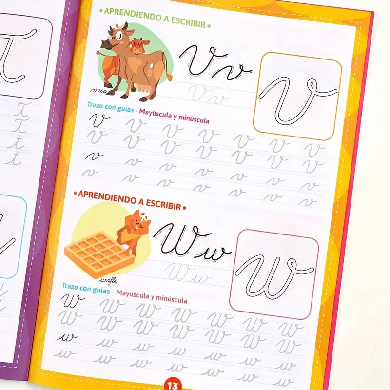 16-Page Alphabet ABC Sight Words Cursive Handwriting Practice Spanish