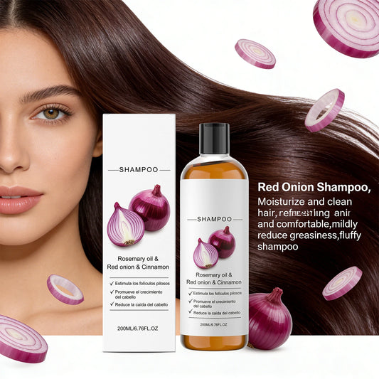 Rosemary Oil, Red Onion Shampoo Anti Hair Loss Hair Care Shampoo Care Gentle Cleansing Oil Control Nourish Scalp Refresh Shampoo Peaceful Pleasures Health and Wellness