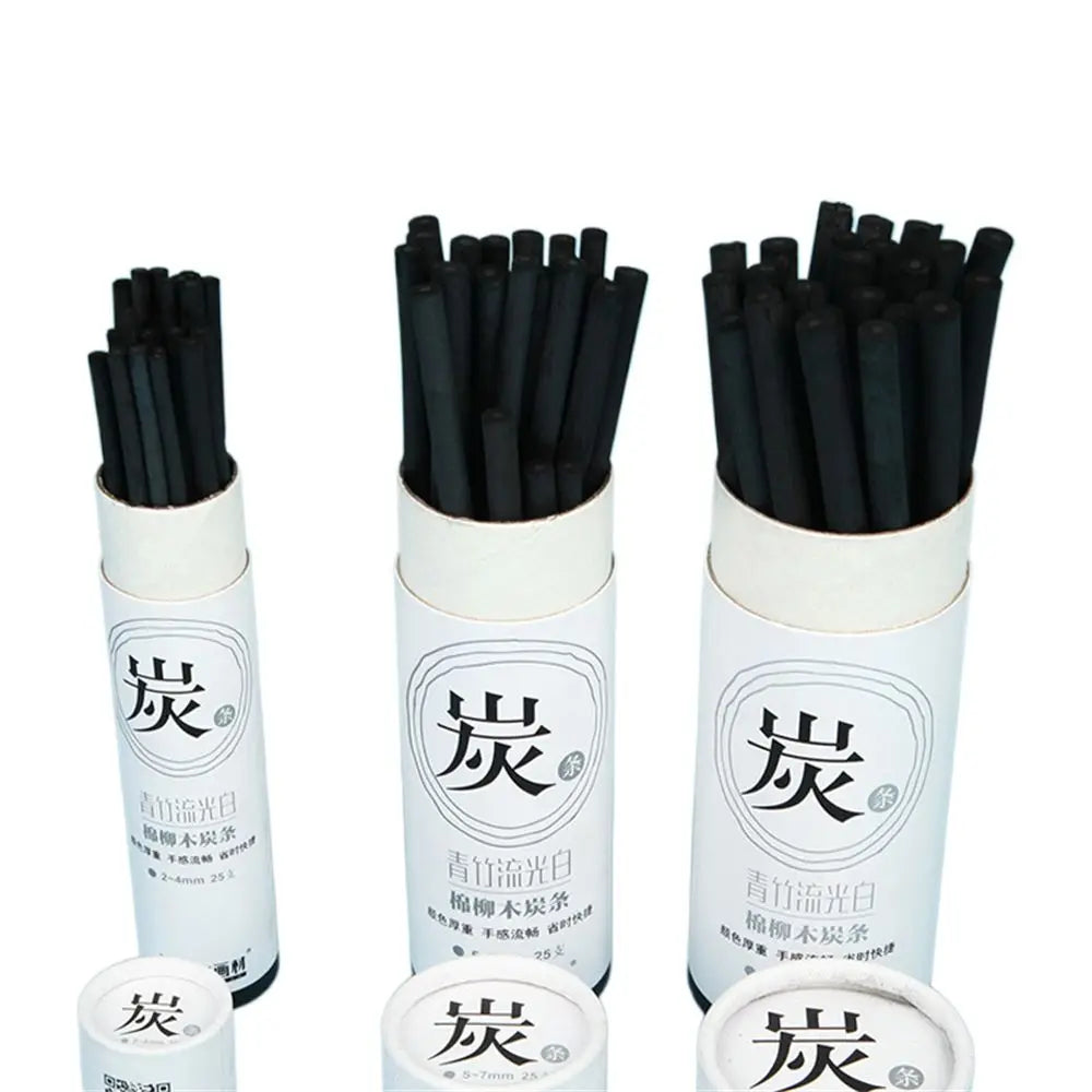 Black Color Charcoal Sticks Willow Charcoal Strong Color Charcoal Bars Professional Vine Charcoal Drawing Charcoal Pencils Peaceful Pleasures Health and Wellness
