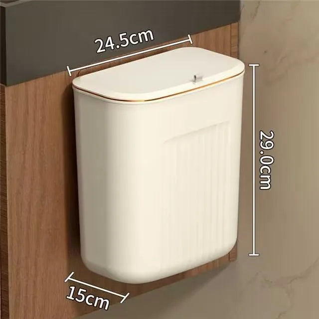 Luxury Wall-Mounted Laundry Hamper No-Drill Hanging Dirty Clothes Basket with Lid for Bathroom/Bedroom, Transparent Storage Bin Peaceful Pleasures Health and Wellness White L