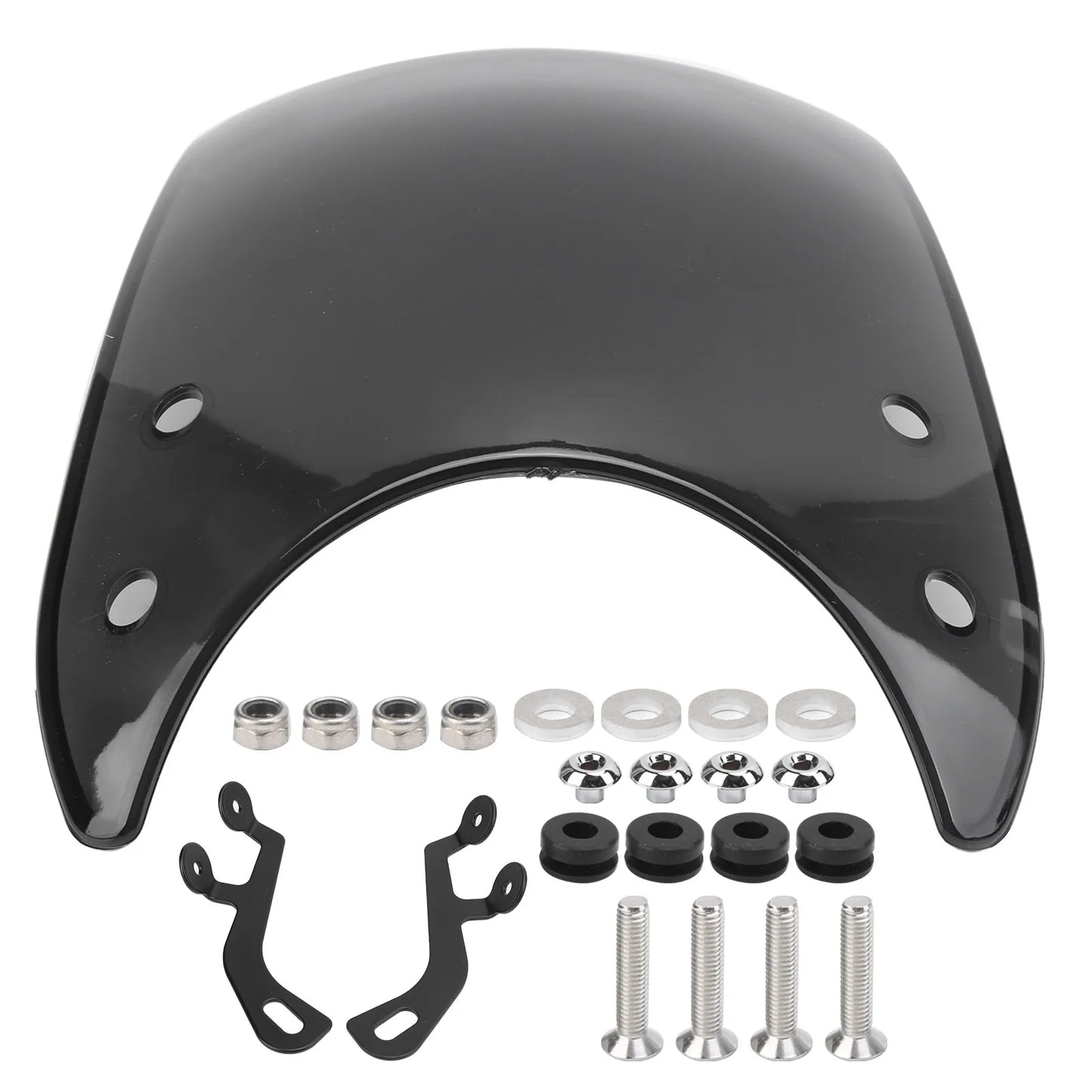 Motorcycle Wind Deflector for 5-7in Headlights | Retro PC Windshield