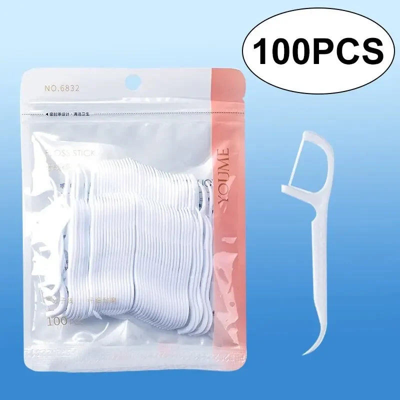 Disposable Dental Floss Picks 100/300/500 Pack | Portable Flosser