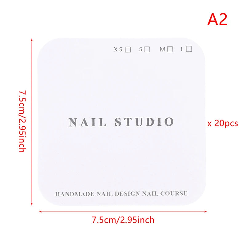 20 Sheets Nail Packaging Cards Press-On Nail Display Handmade False Nail Design Swatch Show Card Manicure Sample Display Salon Peaceful Pleasures Health and Wellness A5