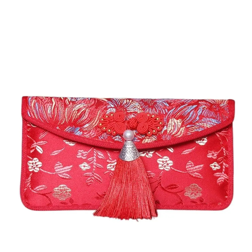 Embroidered Silk Red Envelope Gift Bag – New Year & Wedding