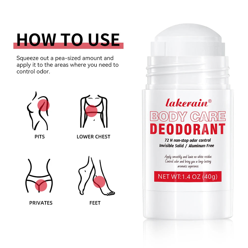 Lakerain Body Care Deodorant Long-Term Odor Control Natural Ingredients Aluminum-Free Sweet Fruity Aroma Full Body Deodorant Peaceful Pleasures Health and Wellness