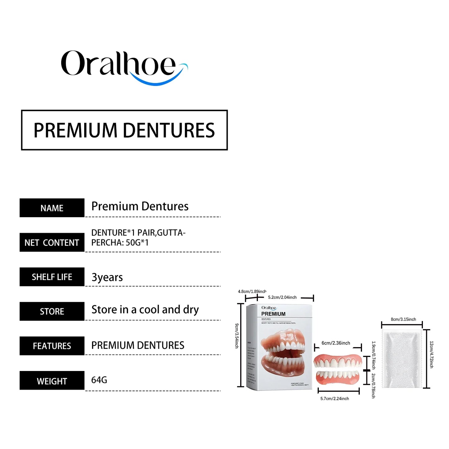 Oralhoe Denture Set – Natural Fit & Comfortable Smile