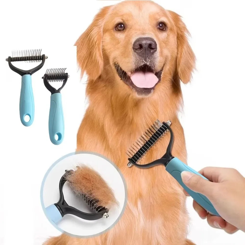 Pet Dematting Comb | Dog & Cat Grooming Brush All Coat Types