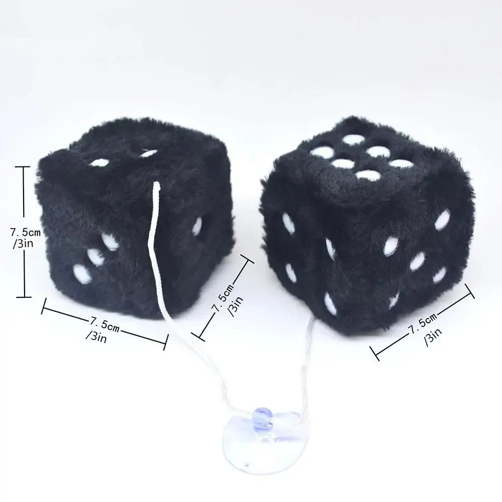 Long Haired Hot Stamping Dice Plush Toy Cube Pendant Car Hanging Dice Plush Dice Car Pendant Plush Toy Cube Pendant Car Ornament Peaceful Pleasures Health and Wellness