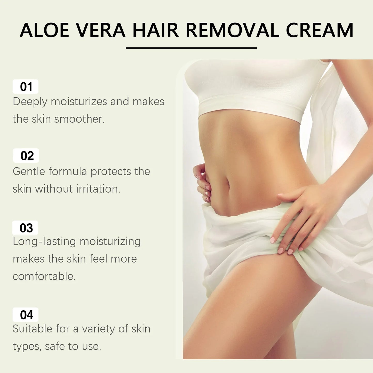 OceAura Aloe Vera Hair Removal Cream | Gentle Depilatory