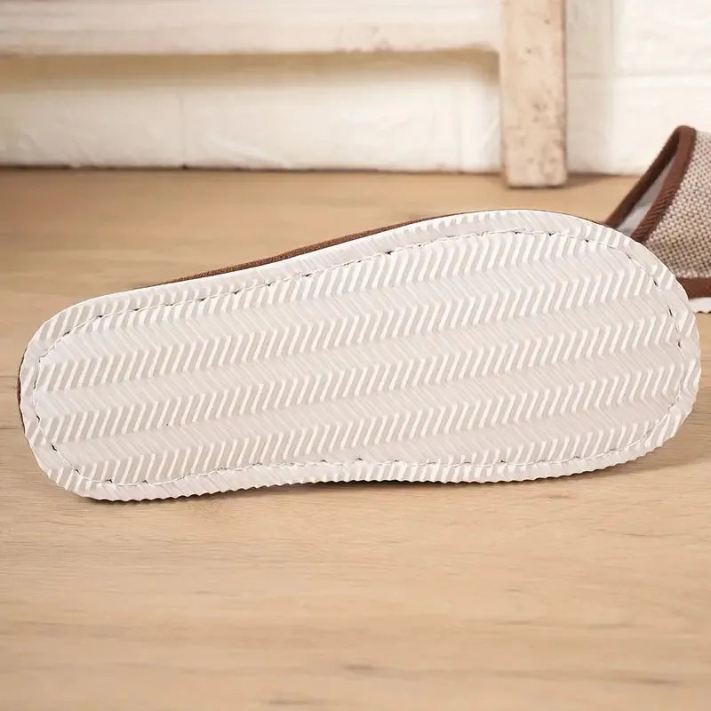 Japanese Hemp Linen Indoor Slippers – Anti-Slip, Unisex