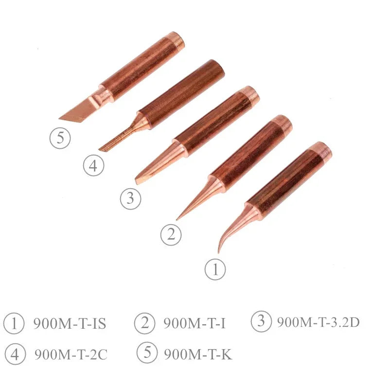 5pcs 900M-T Pure Copper Soldering Iron Tip Lead-free Solder Tips Welding Head BGA Soldering Tools Branding Iron Peaceful Pleasures Health and Wellness