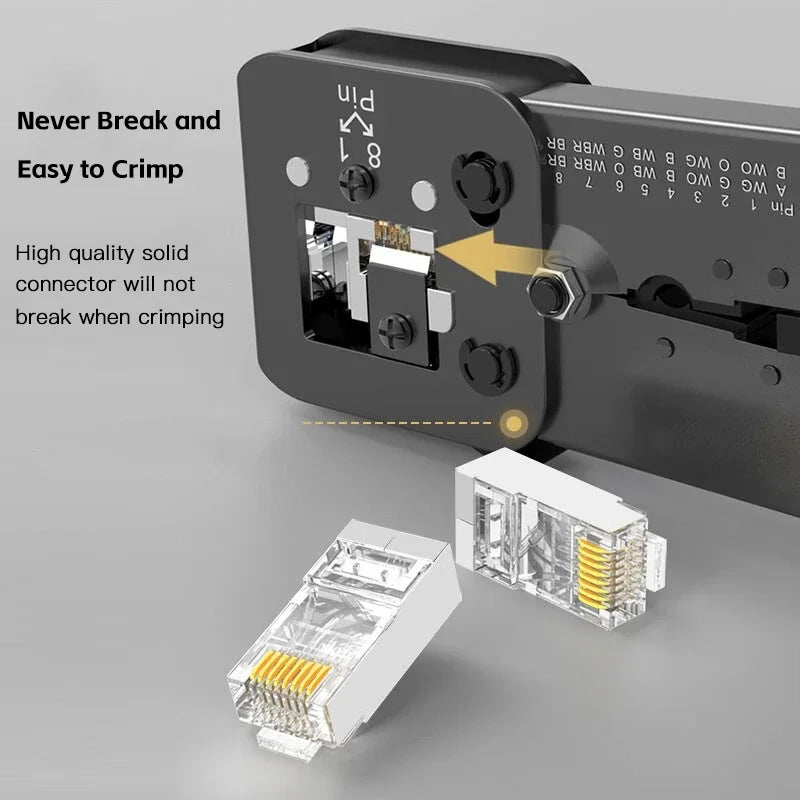 Cat6 Shielded Pass-Through RJ45 Gold-Plated 8P8C Connectors