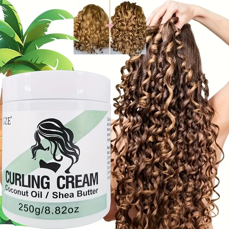 GZE Coconut Curl Defining Cream – Frizz-Free Bouncy Curls 250g Curl Defining Cream Peaceful Pleasures Health and Wellness