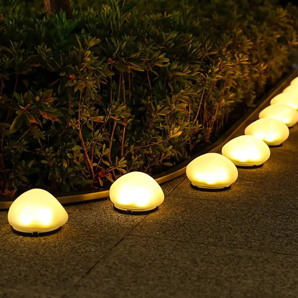 Solar Cobblestone Pebble LED Garden Lights – IP65 Auto On/Off