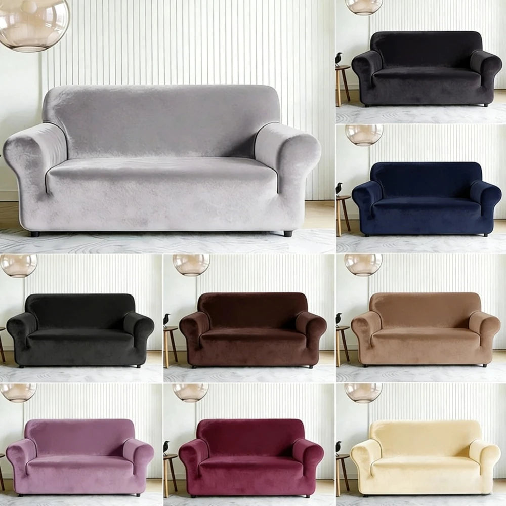 Premium Thicken Plush Velvet Sofa Cover Upgraded 3D Armrest Shape Stretch Couch Cover Sofa Slipcover Luxury Furniture Protector Peaceful Pleasures Health and Wellness