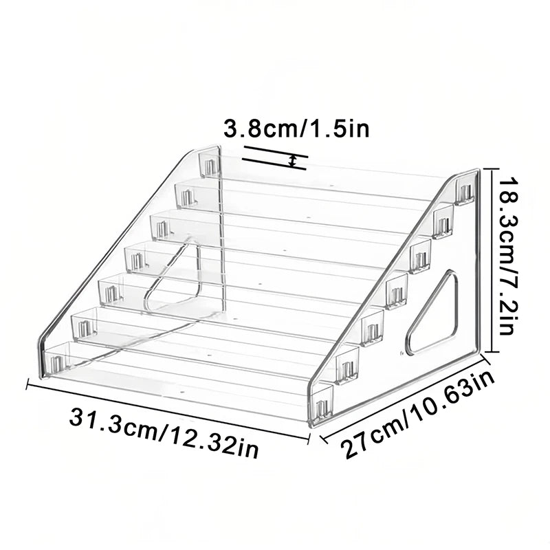 Clear Acrylic Nail Polish Display Stand Multi-layer Plastic Storage Rack UV Gel Shelf Quick Install Cosmetic Manicure Storage Peaceful Pleasures Health and Wellness 7 layers