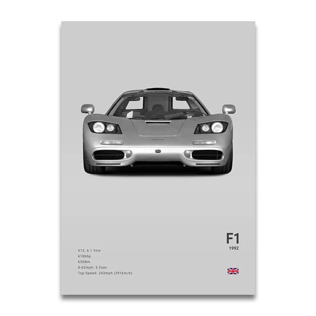 McLaren Supercar Canvas Wall Art – Senna 720S P1 765LT Print