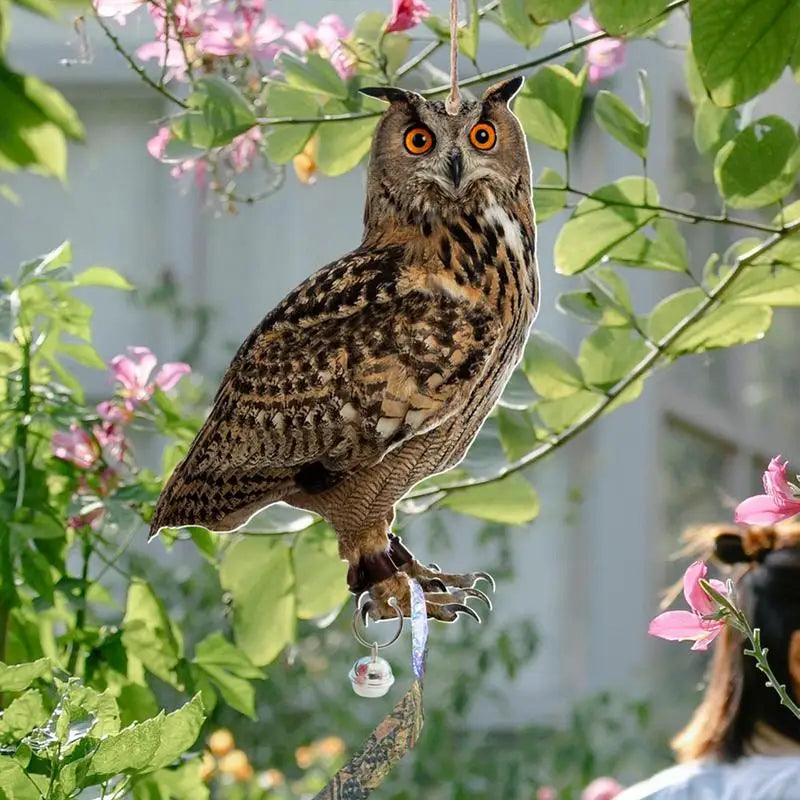 Bird Repel Scarecrow Durable Owl Scarer Pendant Bird Repellent Bell Pastoral Orchard Bird Scare Home Suppies (2D Flat style) Peaceful Pleasures Health and Wellness