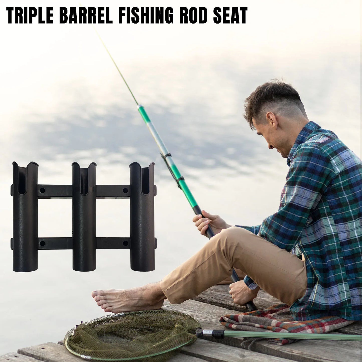 Mount Rod Holder 3 Link Tube Fishing Pole Holder Quick Release for Boat Marine Firmly Install Portable Kayak Yacht Tackle Peaceful Pleasures Health and Wellness