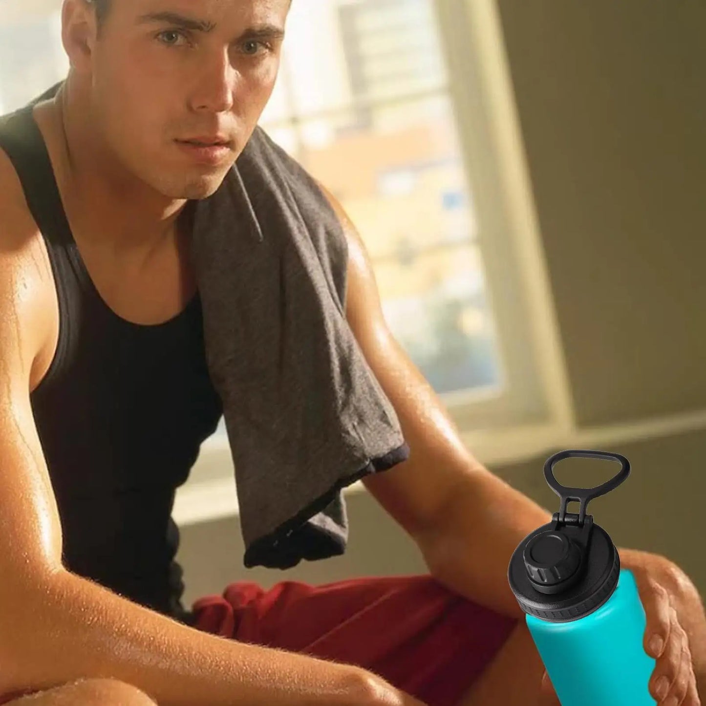 Leak-Proof Replacement Spout Lid for Wide Mouth Bottles