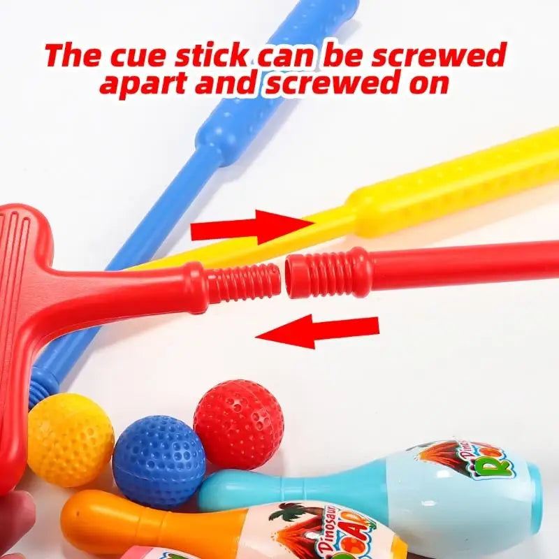 Kids Golf Bowling Toy Set – ABS Plastic Clubs, Balls & Pins