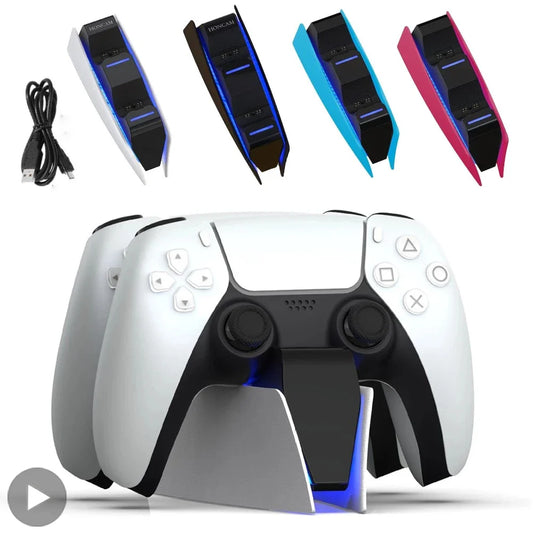 PS5 DualSense Dual Charging Dock – USB-C Contact Charger Stand Controller Charging Dock Oasis Select