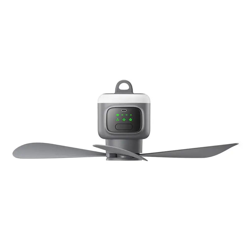 12000mAh Rechargeable Ceiling Fan Outdoor Tent Hook Wireless Ceiling Fan Portable Air Circulation Camping Fan with Light Remote Peaceful Pleasures Health and Wellness Grey