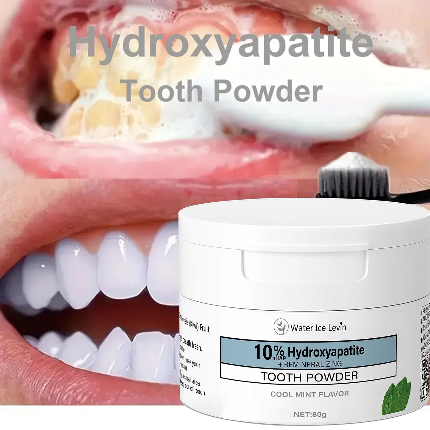 Charcoal & Hyaluronic Acid Tooth Powder | Cool Mint Fresh Breath Tooth Powder Peaceful Pleasures Health and Wellness