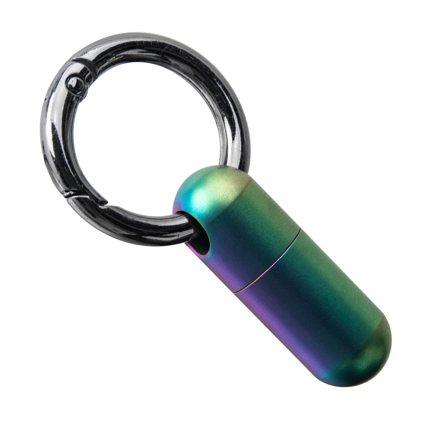 Pure Titanium Waterproof Bunker Portable Small Pill Box Sealed Waterproof Keyring Mini Carry-on First Aid Pill Bottle Three Colo Peaceful Pleasures Health and Wellness green
