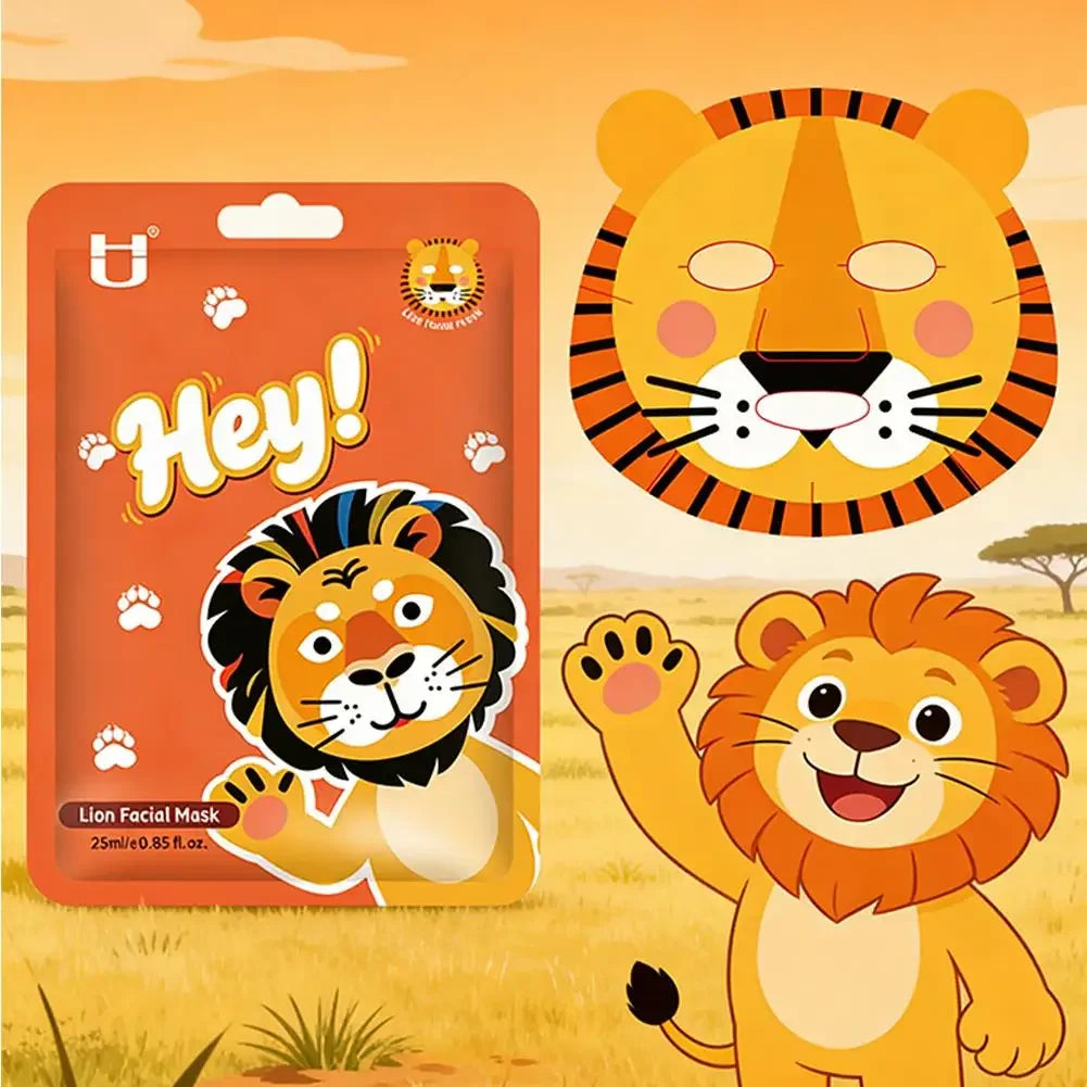 Cute Animal Character Sheet Masks, Deep Moisturizing Soothing Face Masks for Kids Teens Women Girls Night Party Skin Care Spa Peaceful Pleasures Health and Wellness