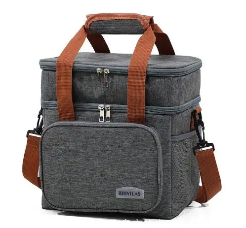 Fashion Crossbody Insulated Lunch Bag – Large Capacity Thermal Food Organizer for Business & Daily Use Peaceful Pleasures Health and Wellness GRAY