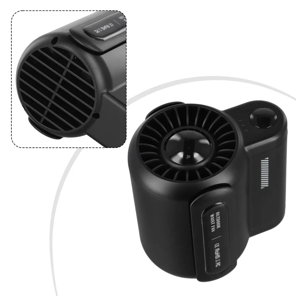 Portable Rechargeable Waist Fan Mini Personal Summer Cooling Fan For Travel Outdoor Sports With 4500Mah Battery Peaceful Pleasures Health and Wellness