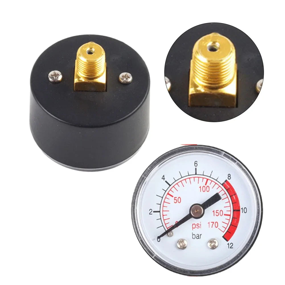 Air Compressor Pressure Gauge 0–170 PSI / 0–12 Bar Dial