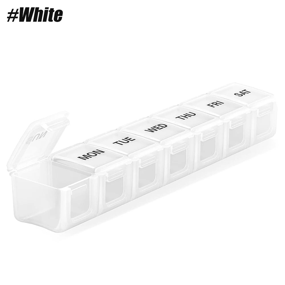 Extra Large Pill Organizer for Travel, Weekly XL Pill Box, 7 Day XXL Pill Case, Oversize Daily Medicine Organizer for Vitamins Peaceful Pleasures Health and Wellness White
